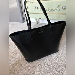 Kate Spade large black work tote with zipper. 13” x 16”